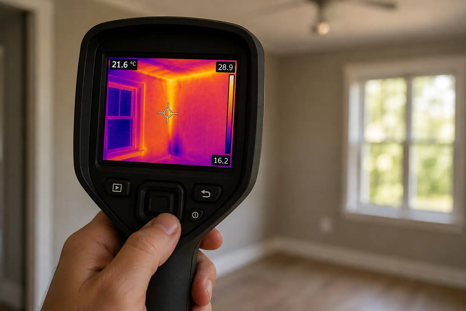 Thermal imaging camera used during a home inspection